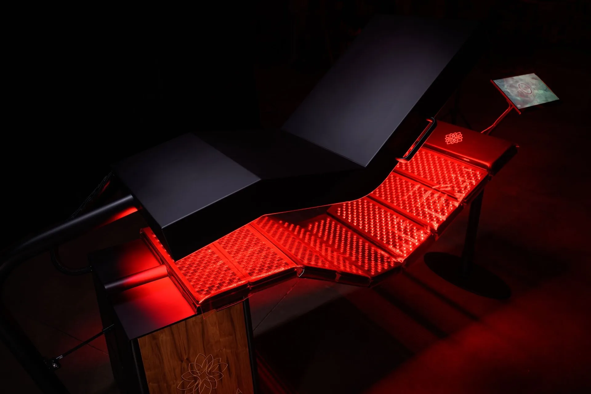 Overhead view of the DAHLIA's perforated red light panels.