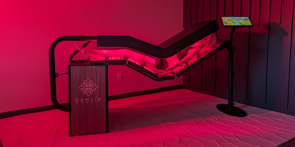 The DAHLIA Pinnacle Bed installed in its private treatment room at The Roots Health Centers.